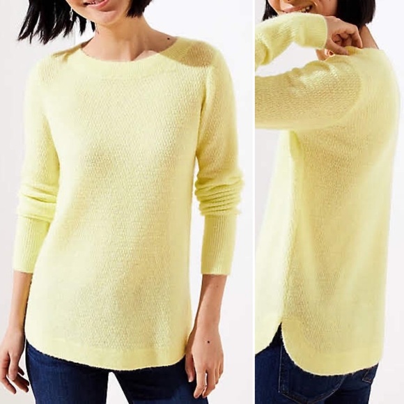 LOFT TEXTURED SHIRTTAIL SWEATER - Picture 1 of 5